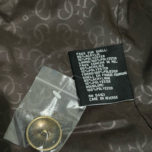 Guess Faux Fur Jacket - Brown - Picture 9 of 14